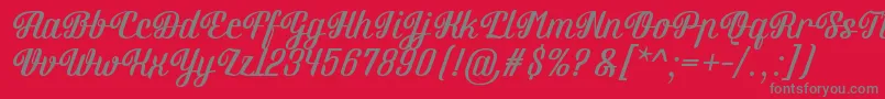 フォントBrotherina – 赤い背景に灰色の文字