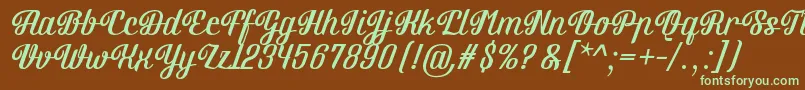 Brotherina Font – Green Fonts on Brown Background