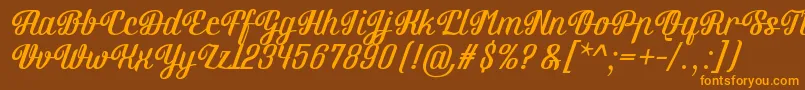 Brotherina Font – Orange Fonts on Brown Background