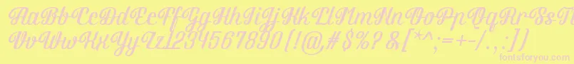 Brotherina Font – Pink Fonts on Yellow Background