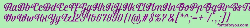 Шрифт Brotherina – фиолетовые шрифты на зелёном фоне