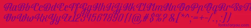 Brotherina-Schriftart – Violette Schriften auf rotem Hintergrund
