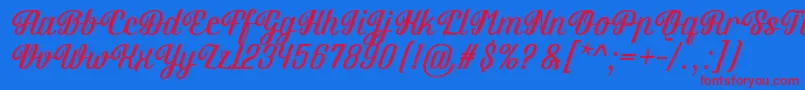 Brotherina Font – Red Fonts on Blue Background