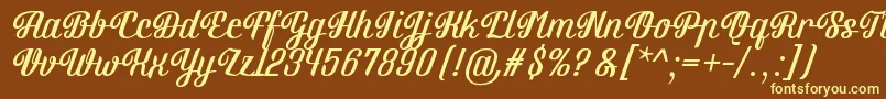 Brotherina Font – Yellow Fonts on Brown Background