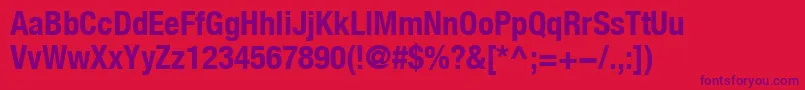 HelveticaLt77BoldCondensed Font – Purple Fonts on Red Background