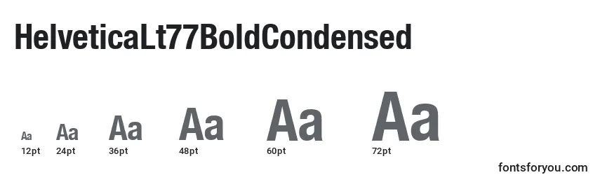 Размеры шрифта HelveticaLt77BoldCondensed
