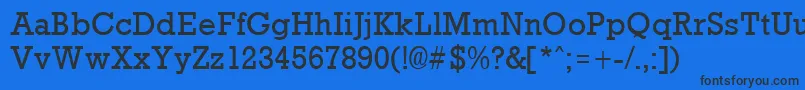 RockneyRegular Font – Black Fonts on Blue Background