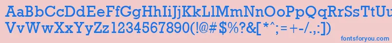 RockneyRegular Font – Blue Fonts on Pink Background