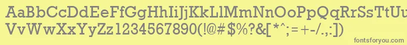 RockneyRegular Font – Gray Fonts on Yellow Background