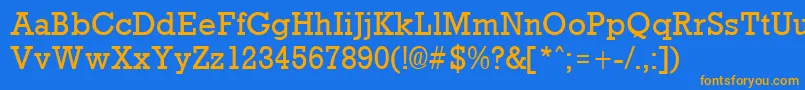 RockneyRegular Font – Orange Fonts on Blue Background