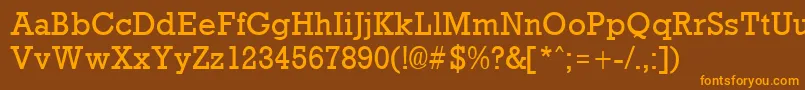 RockneyRegular Font – Orange Fonts on Brown Background