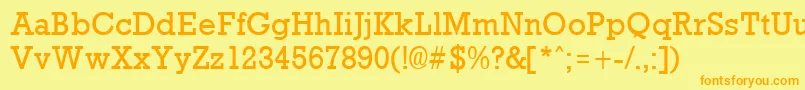 RockneyRegular Font – Orange Fonts on Yellow Background