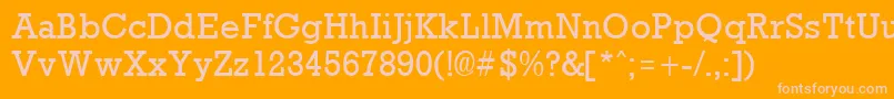 RockneyRegular Font – Pink Fonts on Orange Background