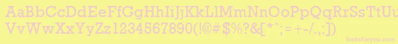 RockneyRegular Font – Pink Fonts on Yellow Background