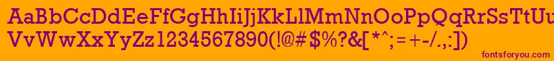 RockneyRegular Font – Purple Fonts on Orange Background