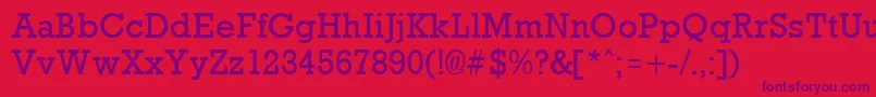 RockneyRegular Font – Purple Fonts on Red Background