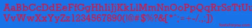 RockneyRegular Font – Red Fonts on Blue Background