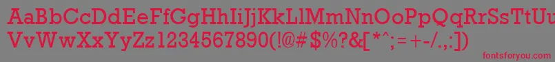 RockneyRegular Font – Red Fonts on Gray Background