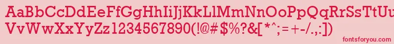RockneyRegular-Schriftart – Rote Schriften auf rosa Hintergrund