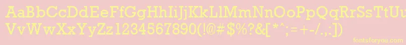 RockneyRegular Font – Yellow Fonts on Pink Background
