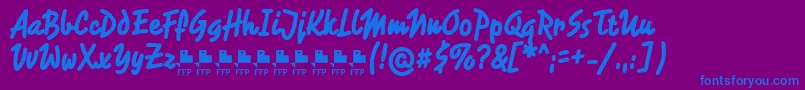 RotulonaHandFfpFont Font – Blue Fonts on Purple Background