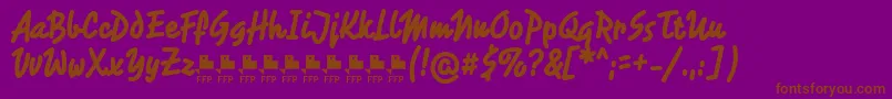 Fonte RotulonaHandFfpFont – fontes marrons em um fundo roxo