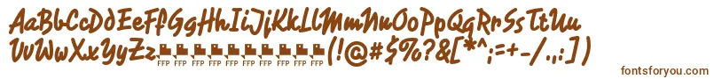 Шрифт RotulonaHandFfpFont – коричневые шрифты на белом фоне