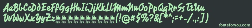 RotulonaHandFfpFont Font – Green Fonts on Black Background