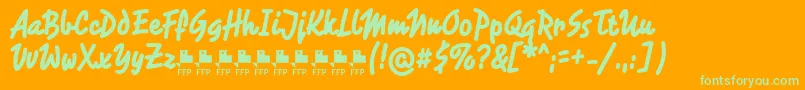 RotulonaHandFfpFont Font – Green Fonts on Orange Background
