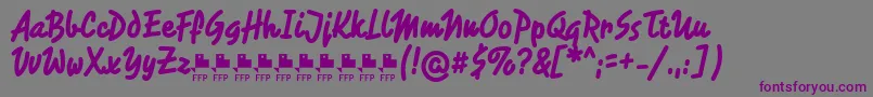 Шрифт RotulonaHandFfpFont – фиолетовые шрифты на сером фоне