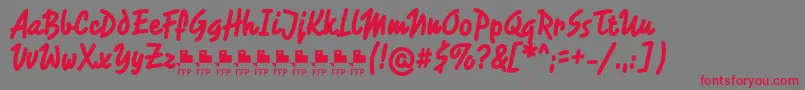 RotulonaHandFfpFont Font – Red Fonts on Gray Background