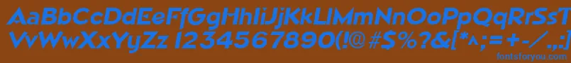 フォントNapoliBoldItalic – 茶色の背景に青い文字