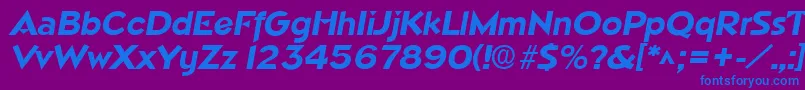 NapoliBoldItalic Font – Blue Fonts on Purple Background