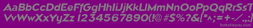 NapoliBoldItalic-Schriftart – Graue Schriften auf violettem Hintergrund