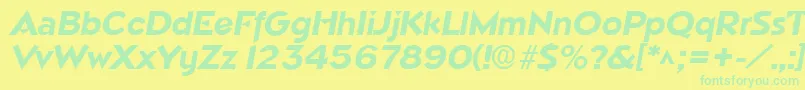 NapoliBoldItalic Font – Green Fonts on Yellow Background