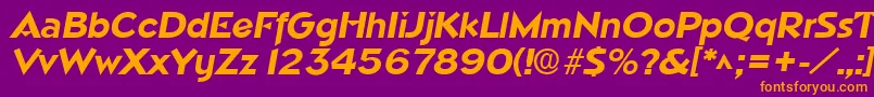 NapoliBoldItalic Font – Orange Fonts on Purple Background
