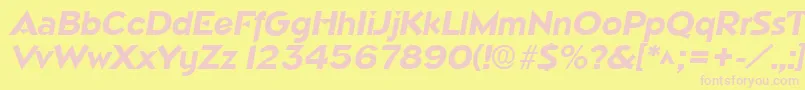 NapoliBoldItalic Font – Pink Fonts on Yellow Background