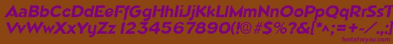 NapoliBoldItalic Font – Purple Fonts on Brown Background