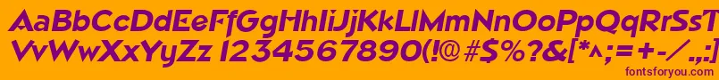 NapoliBoldItalic Font – Purple Fonts on Orange Background