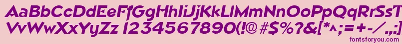NapoliBoldItalic Font – Purple Fonts on Pink Background