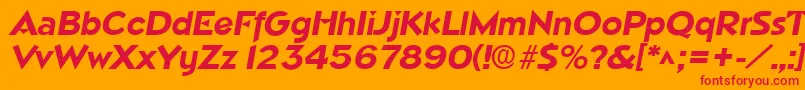 フォントNapoliBoldItalic – オレンジの背景に赤い文字