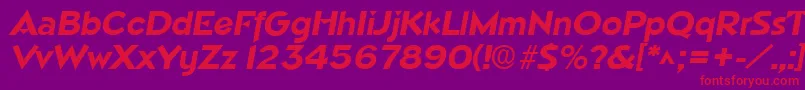 NapoliBoldItalic Font – Red Fonts on Purple Background