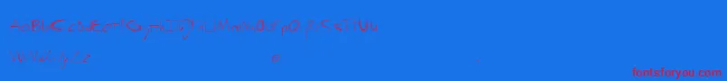 フォントScrewThis – 赤い文字の青い背景