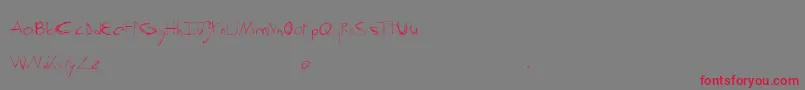 フォントScrewThis – 赤い文字の灰色の背景