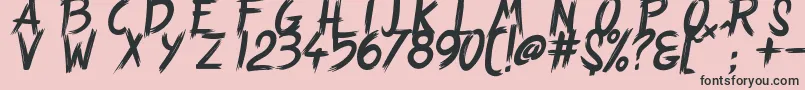 StrangePath-Schriftart – Schwarze Schriften auf rosa Hintergrund