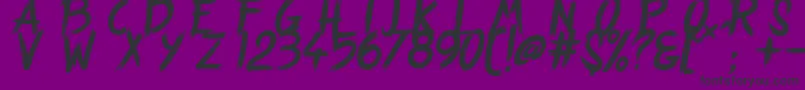 フォントStrangePath – 紫の背景に黒い文字