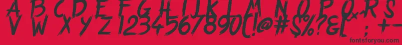 StrangePath Font – Black Fonts on Red Background