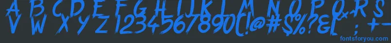 フォントStrangePath – 黒い背景に青い文字