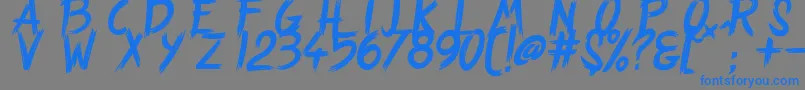 StrangePath Font – Blue Fonts on Gray Background