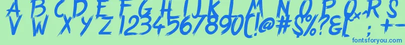 StrangePath Font – Blue Fonts on Green Background